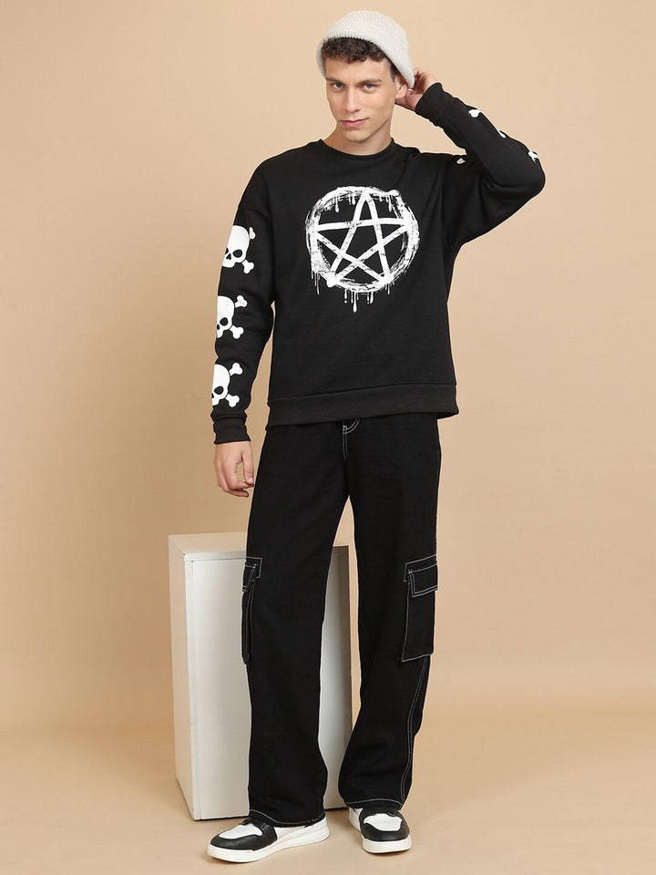 HIGHLANDER Graphic Printed Oversized Pullover Sweatshirt