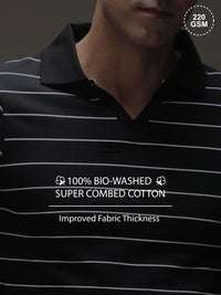 DILLINGER Men Regular Long Sleeve Polo Striped Tshirt