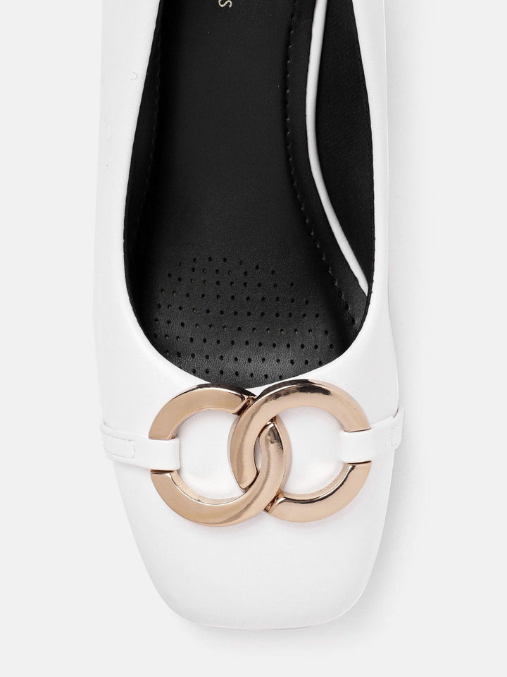 Lino Perros Women Metallic Detail Block Heel Pumps