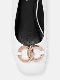 Lino Perros Women Metallic Detail Block Heel Pumps