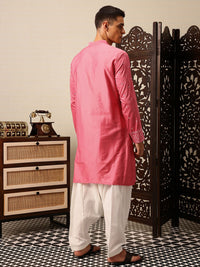 House of Pataudi Embroidered Mandarin Collar Mirror Work Jashn Kurta with Salwar