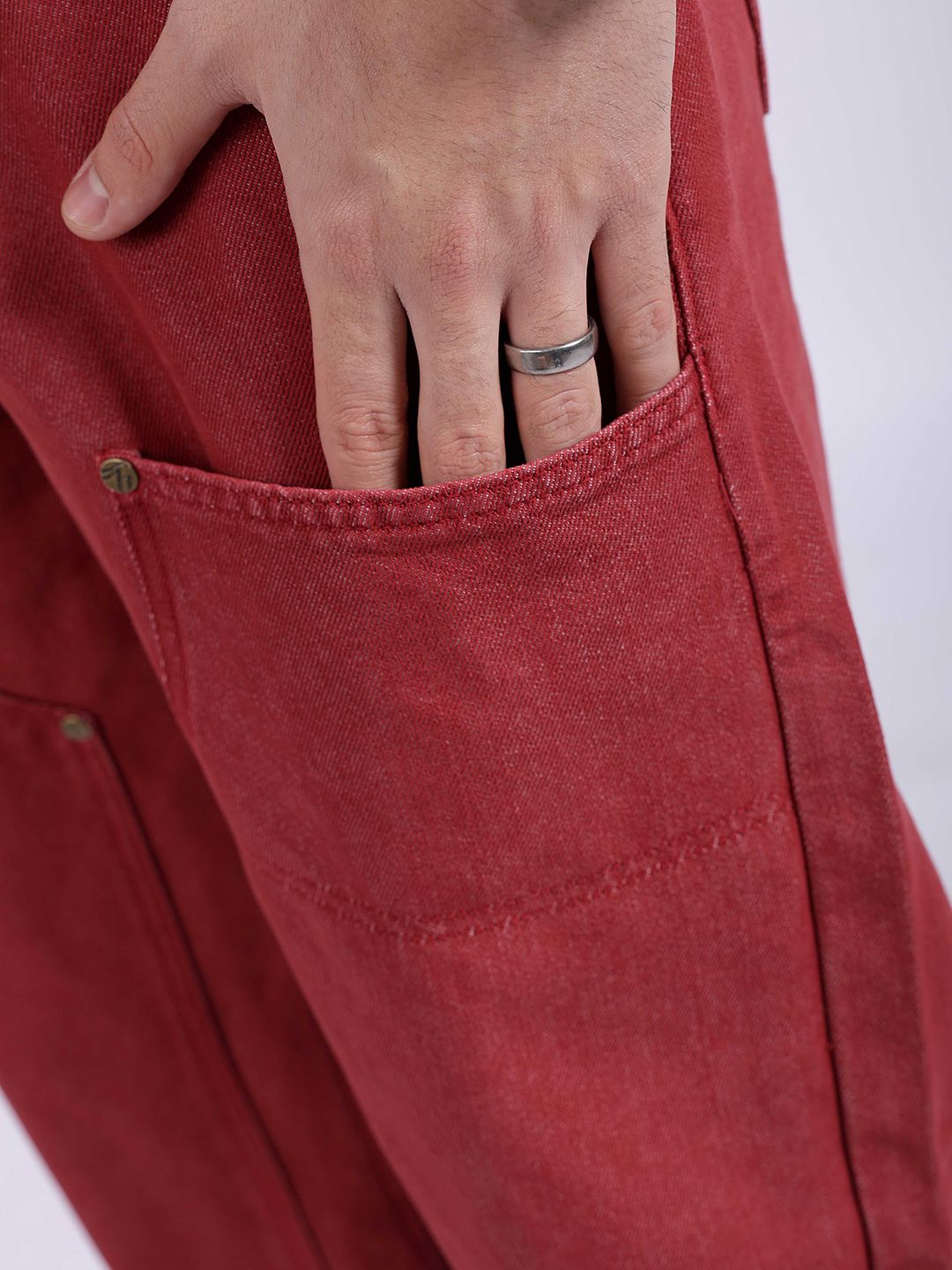 The Indian Garage Co Men Heavy Fade Mid Rise Baggy Relaxed Fit Jeans