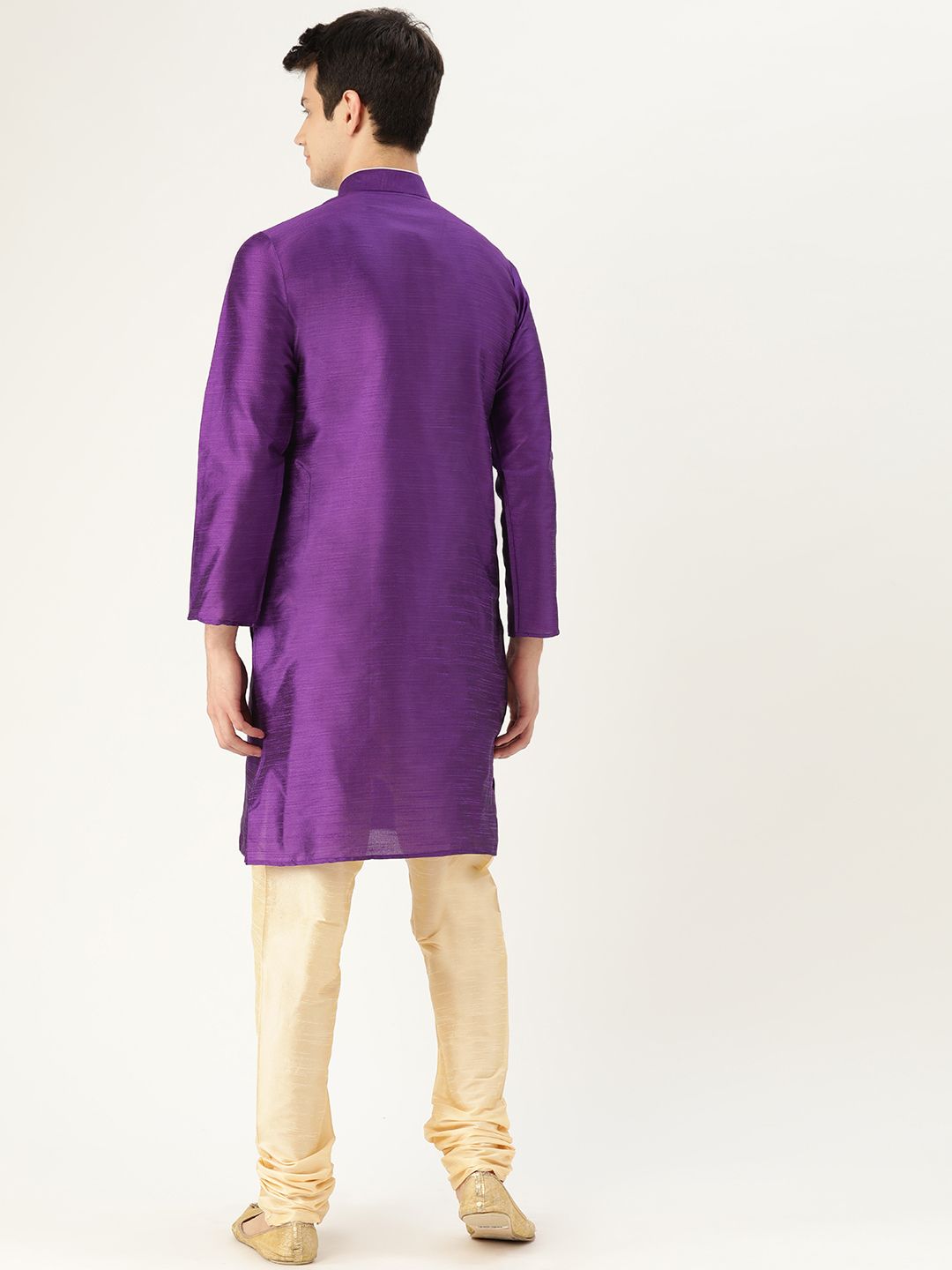 SOJANYA Lelaki Ungu Solid Kurta Lurus