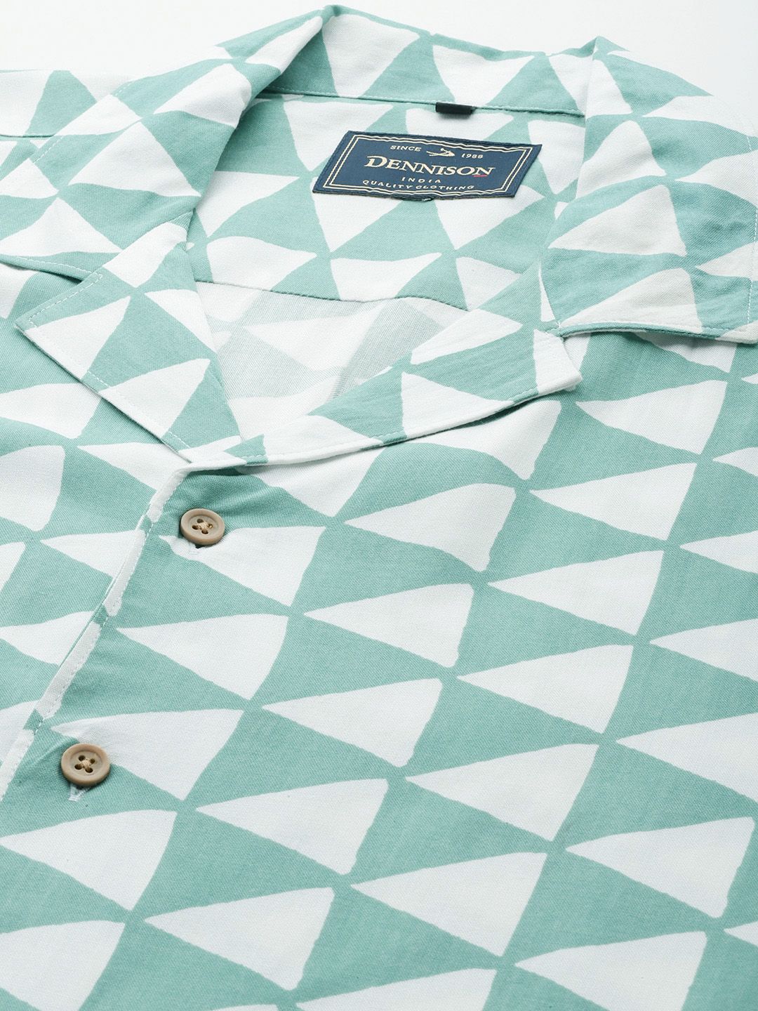 Dennison Printed Cuban Collar Comfort Fit Shirt With Shorts Co-ords