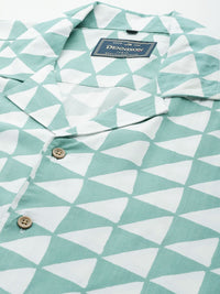 Dennison Printed Cuban Collar Comfort Fit Shirt With Shorts Co-ords