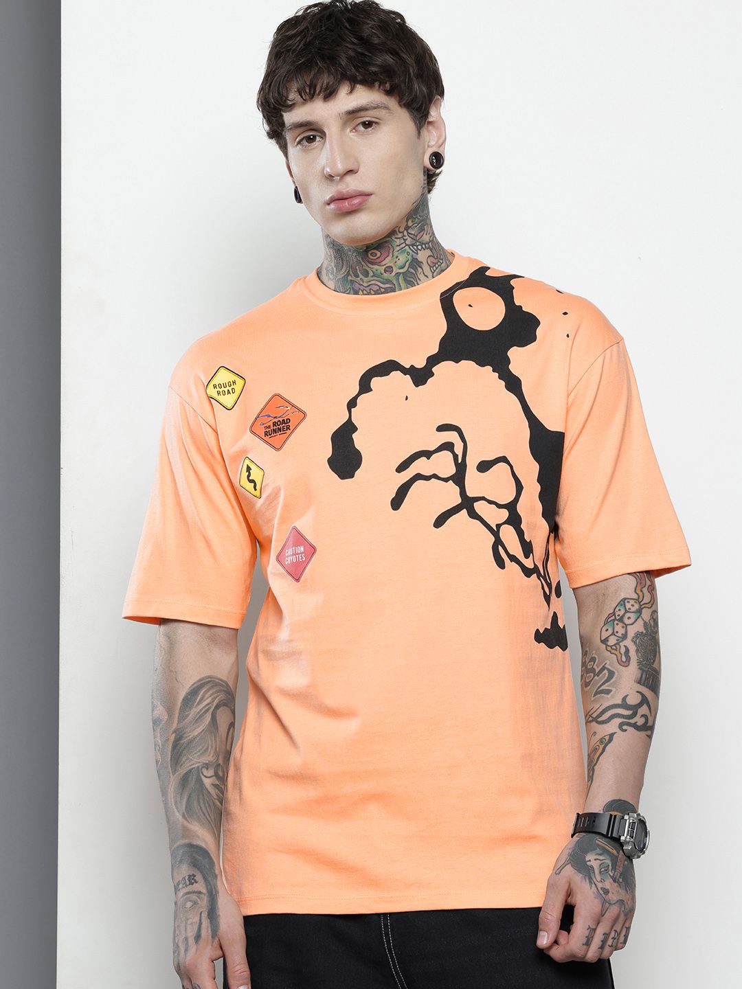 The Indian Garage Co. Boxy Fit Looney Tunes Printed Pure Cotton T-shirt