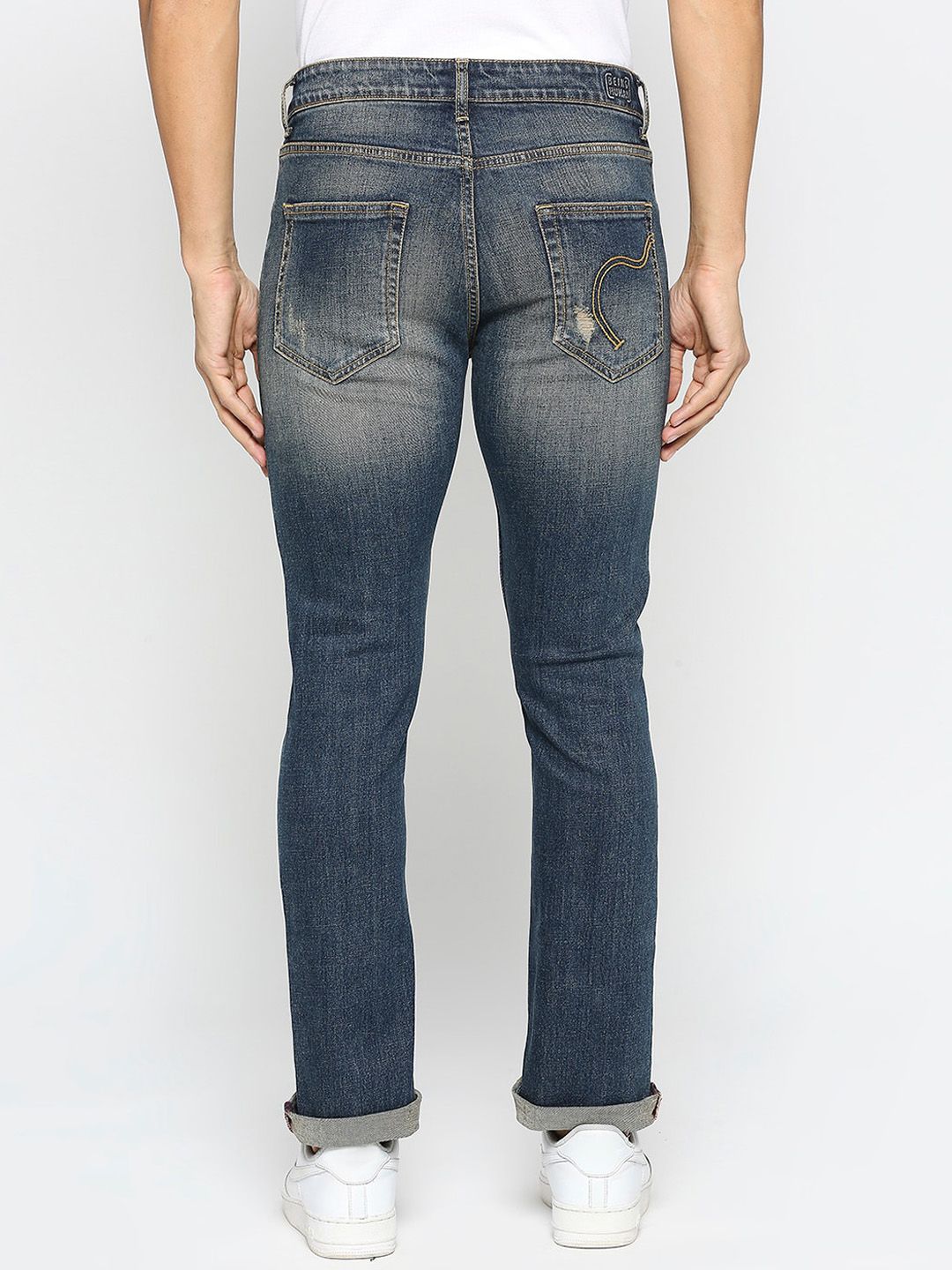 Being Human Men Mid-Rise Mildly Distressed Heavy Fade Jeans