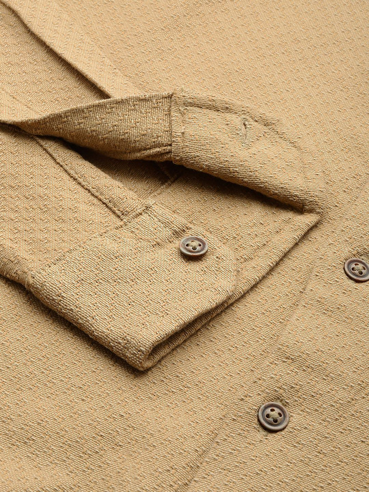 The Indian Garage Co Men Relaxed Fit Solid Dobby Resort Wear Shirt