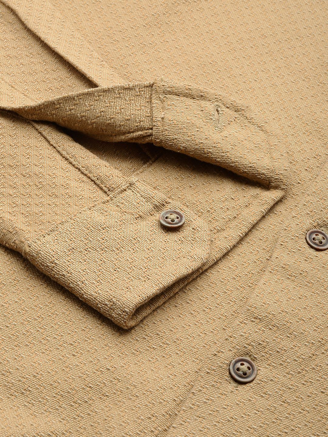 The Indian Garage Co Men Relaxed Fit Solid Dobby Resort Wear Shirt