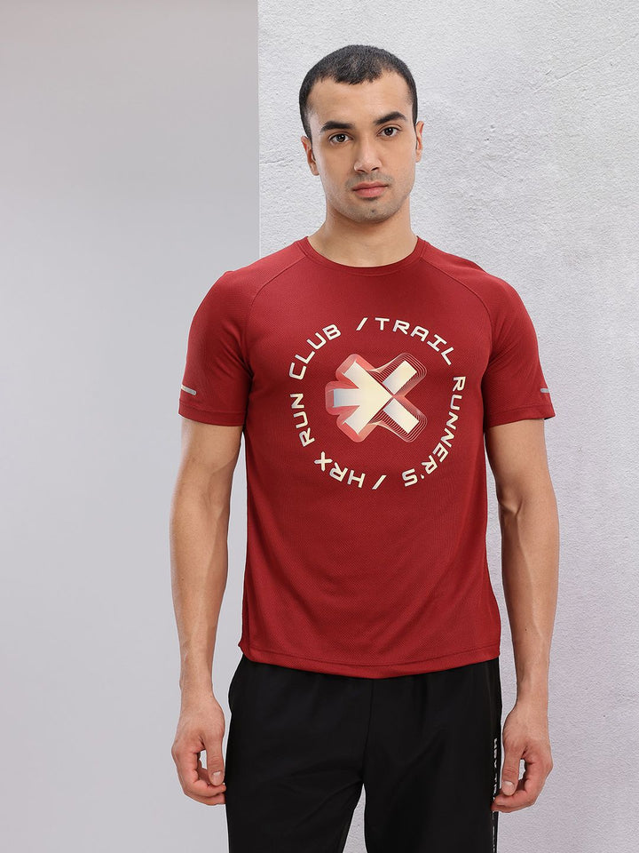 HRX by Hrithik Roshan Brand Logo Print Rapid-Dry Running T-shirt