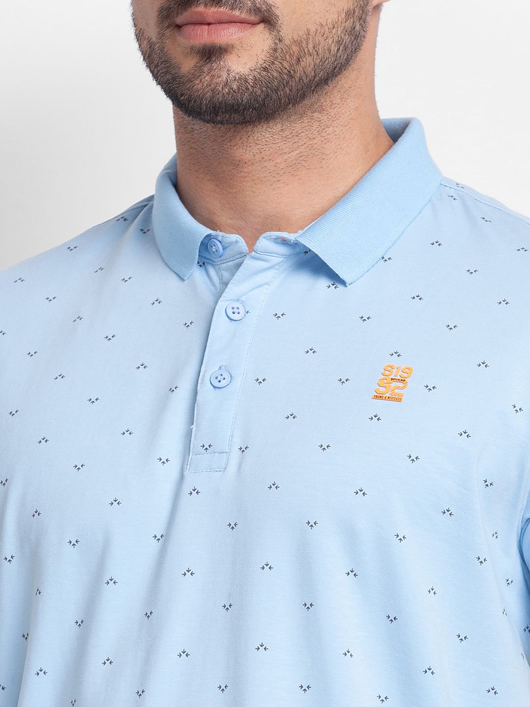 SPYKAR Conversational Printed Polo Collar Slim Fit Casual T-shirt
