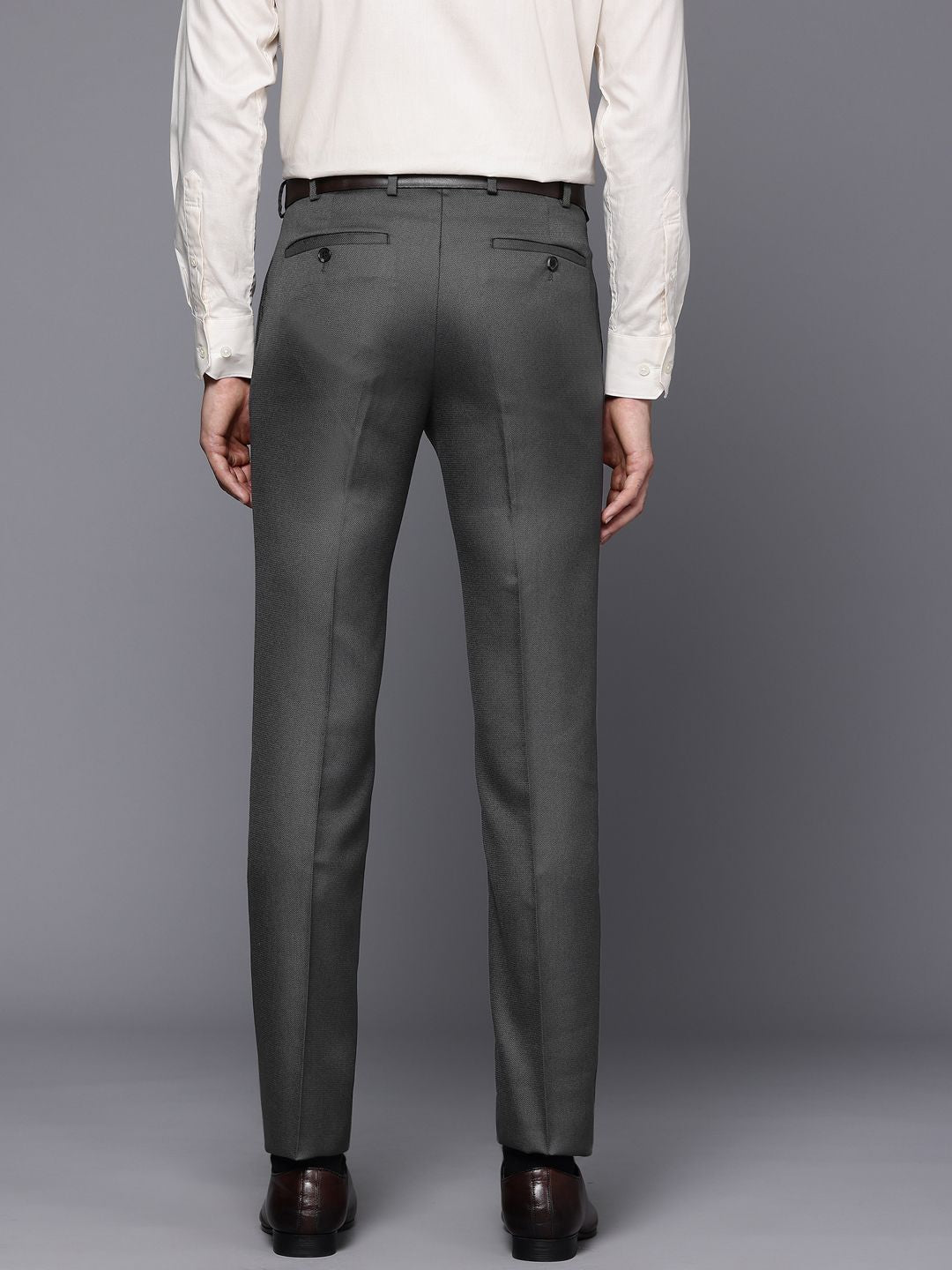 Raymond Men Textured Slim Fit Trousers