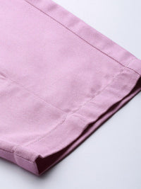 SASSAFRAS Women Lavender Relaxed Fit Mid-Rise Clean Look Pleated Jeans