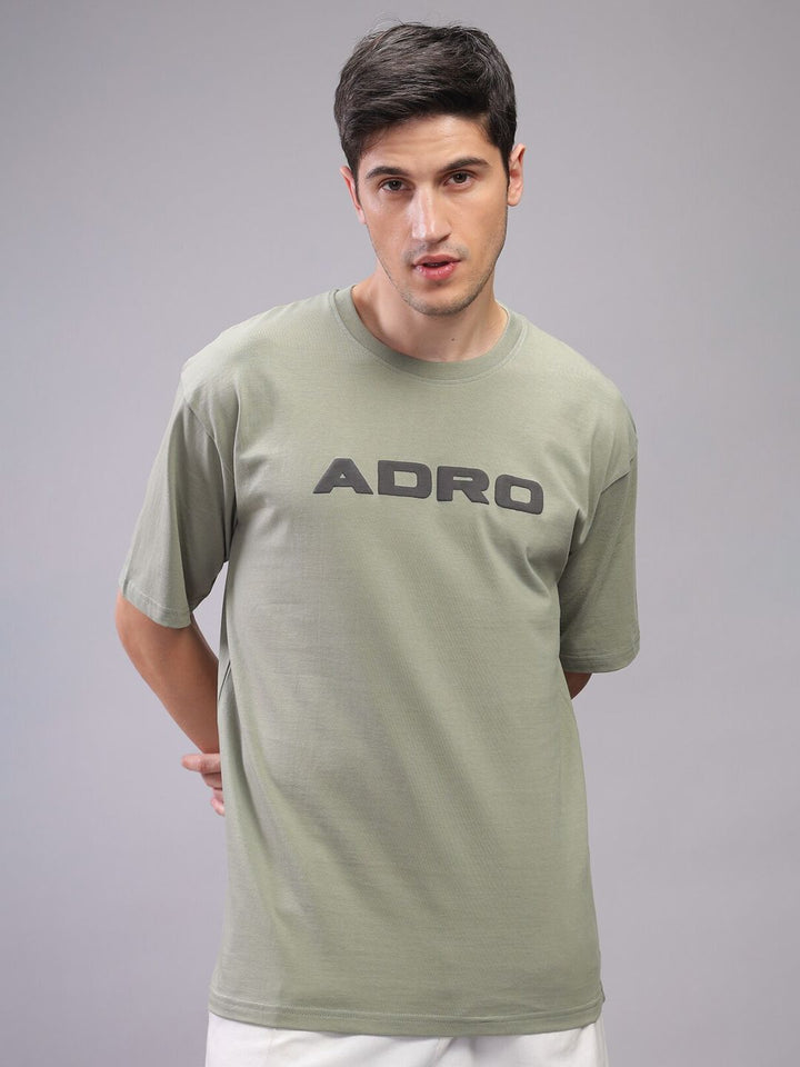 ADRO Men Typography Applique T-shirt