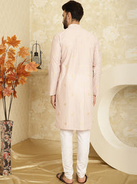 SOJANYA Geometric Printed Band Collar Straight Kurta with Churidar