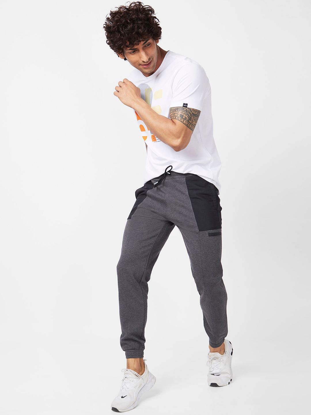 Spykar Men Mid-Rise Cotton Joggers