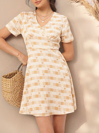 DressBerry Urban Chic Geometric Printed Mini Empire A-Line Dress
