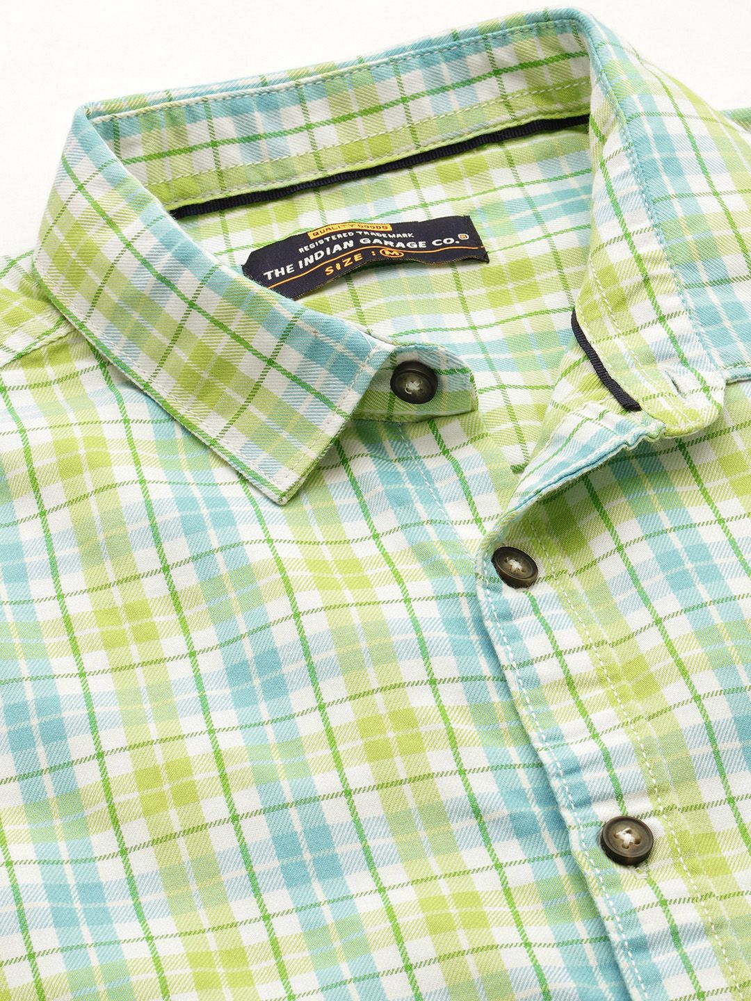 The Indian Garage Co Men Slim Fit Opaque Checked Casual Shirt