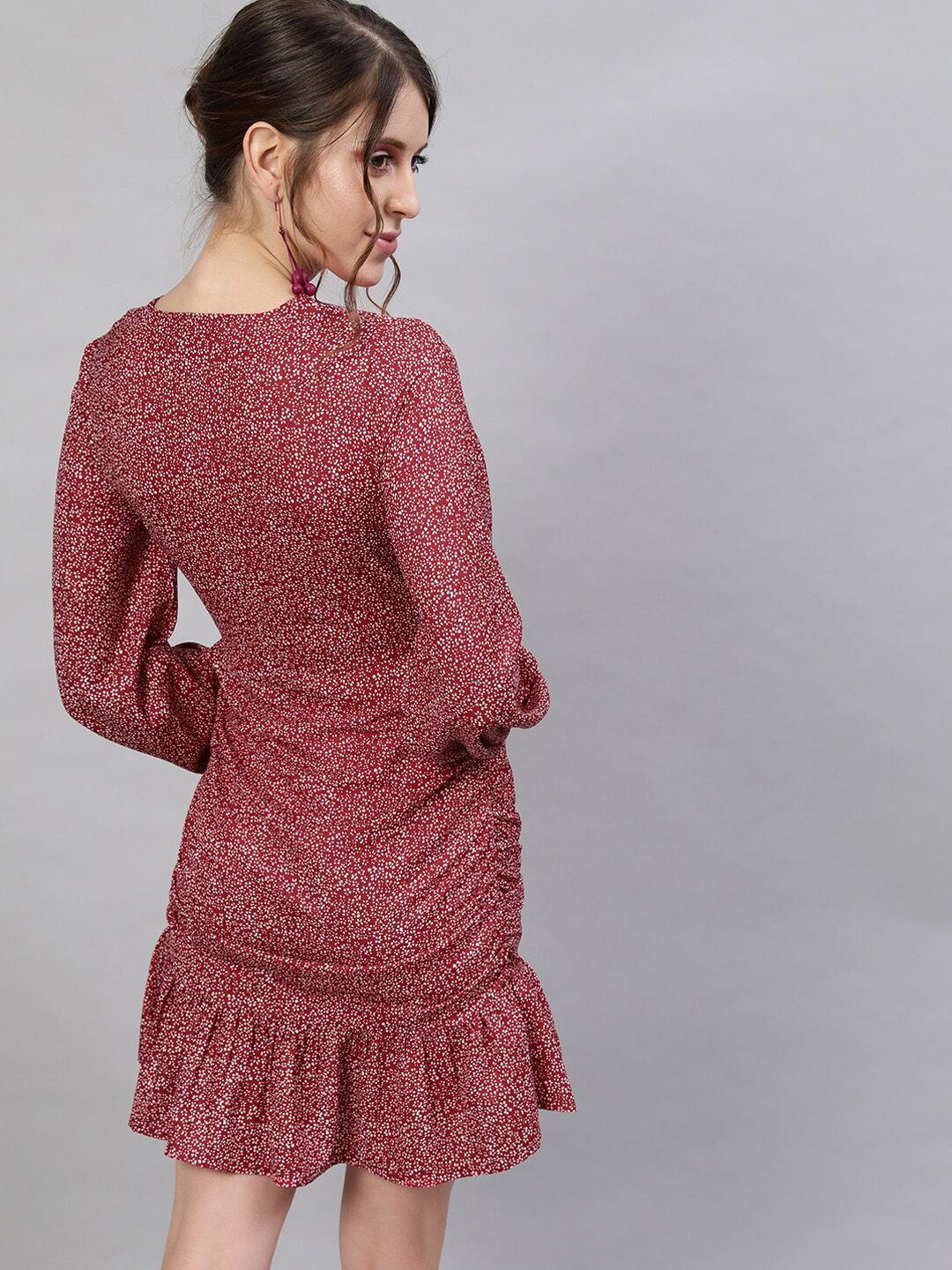 STREET 9 Red Georgette A-Line Dress