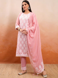 Vishudh Paisley Embroidered Regular Thread Work Kurta with Trouser & Dupatta