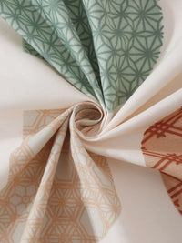 KLOTTHE Coklat Geometric Cotton 300 TC Dilengkapi Cadar Bujang Halus dengan Sarung Bantal-220 x 150 cm