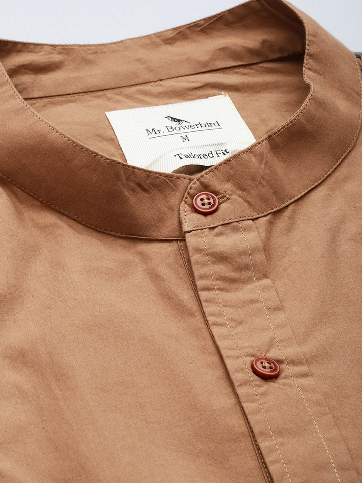 Mr Bowerbird Pure Cotton Embroidered Tailored Fit Opaque Casual Shirt