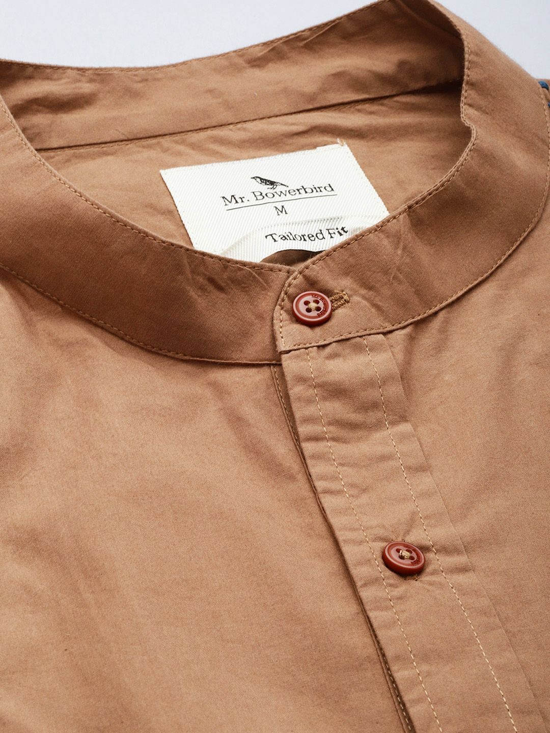 Mr Bowerbird Pure Cotton Embroidered Tailored Fit Opaque Casual Shirt