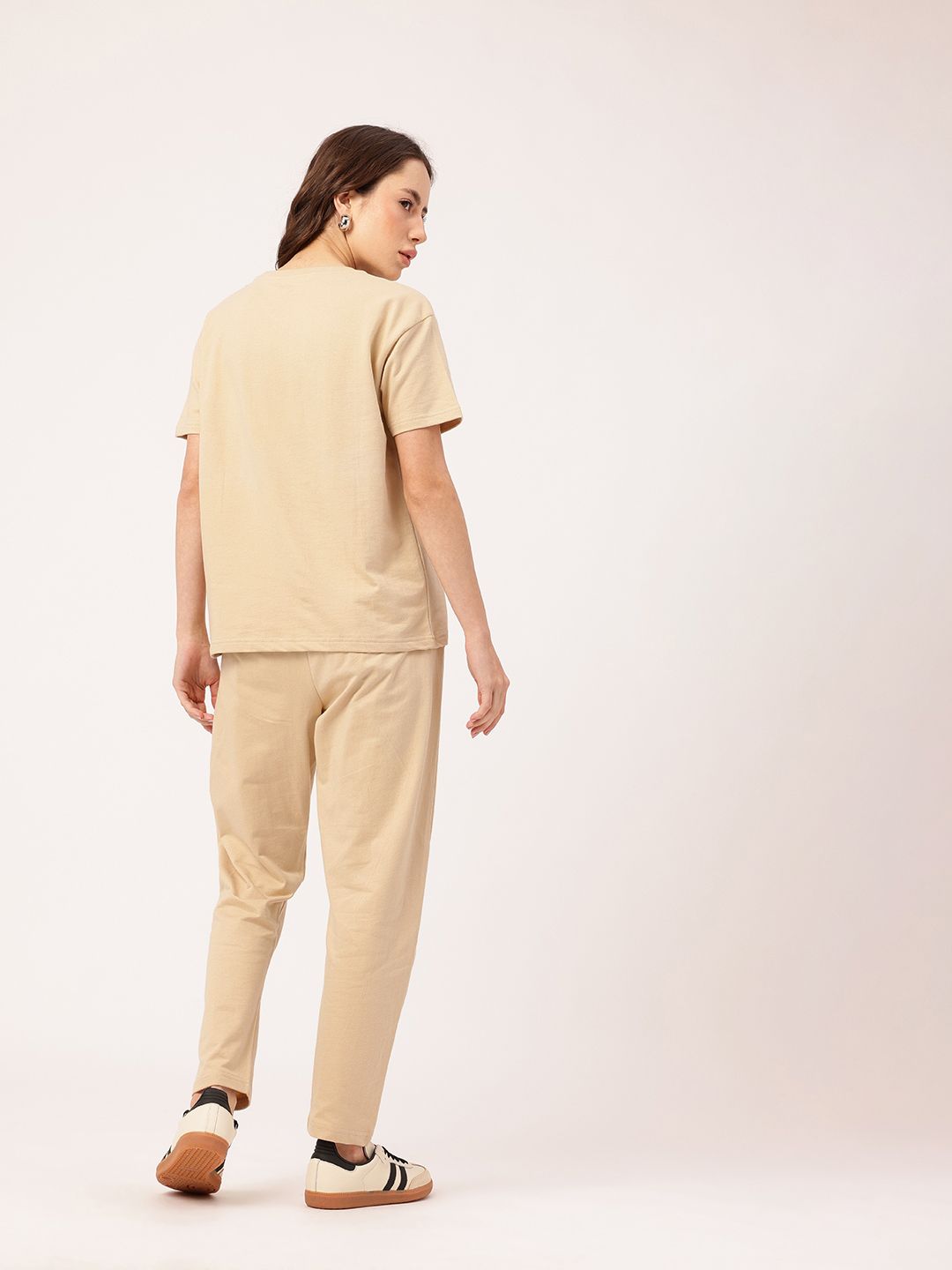 DressBerry Cotton Terry Typography Printed T-Shirt & Trouser Co-Ords