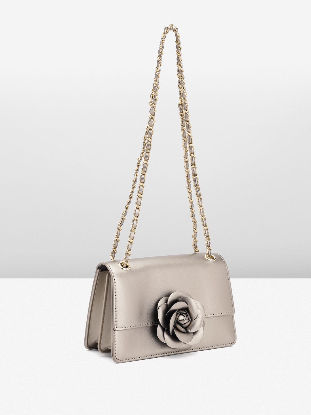Lino Perros Shoulder Bag with Floral Detail