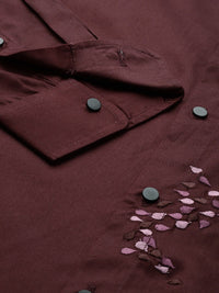 House of Pataudi Self Design Pure Cotton Opaque Party Shirt