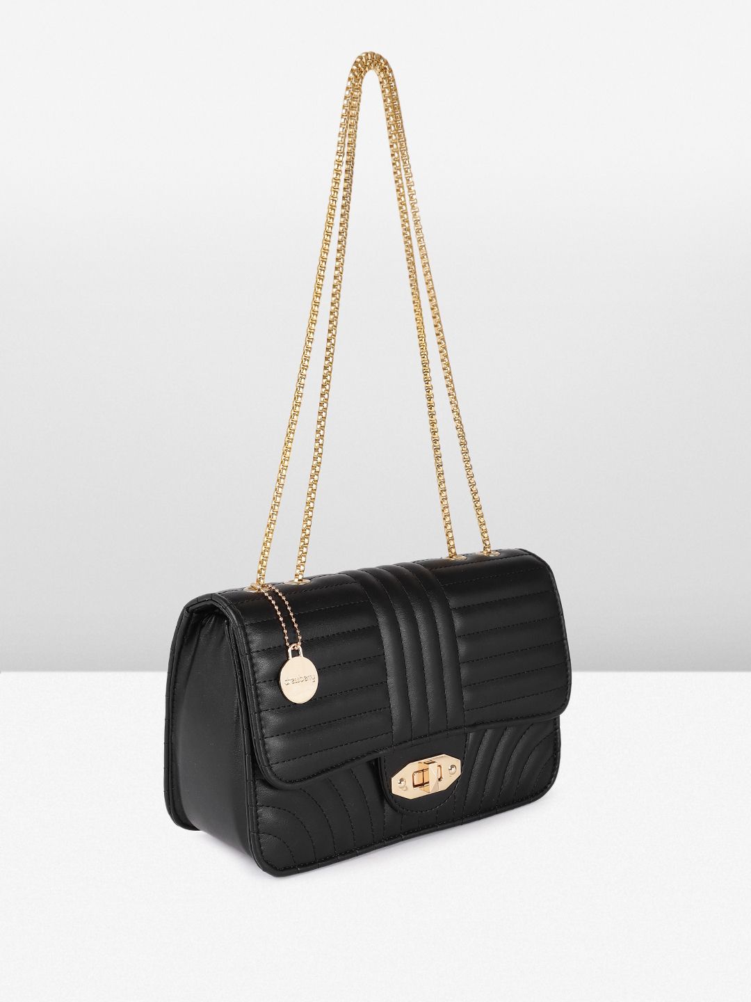 DressBerry Quilted Structured Shoulder Bag