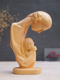 eCraftIndia Off White Medium Mother with Child Sculpture Human Figurine Showpiece