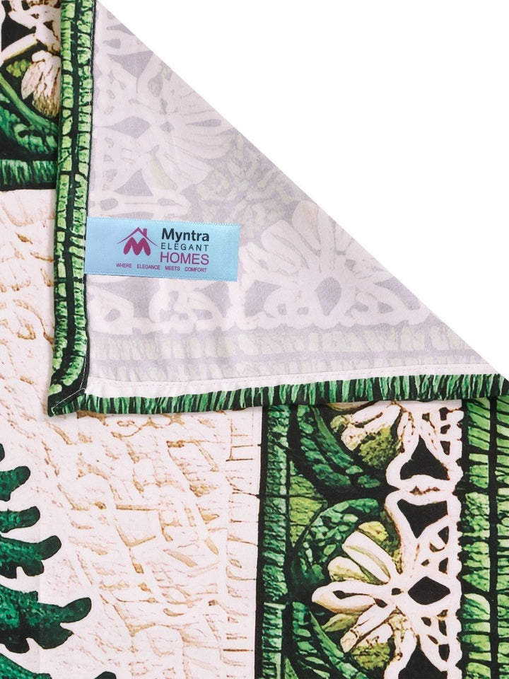 Myntra Elegant Homes Green & White Floral 400 TC Cadar Katil King dengan 2 Sarung Bantal