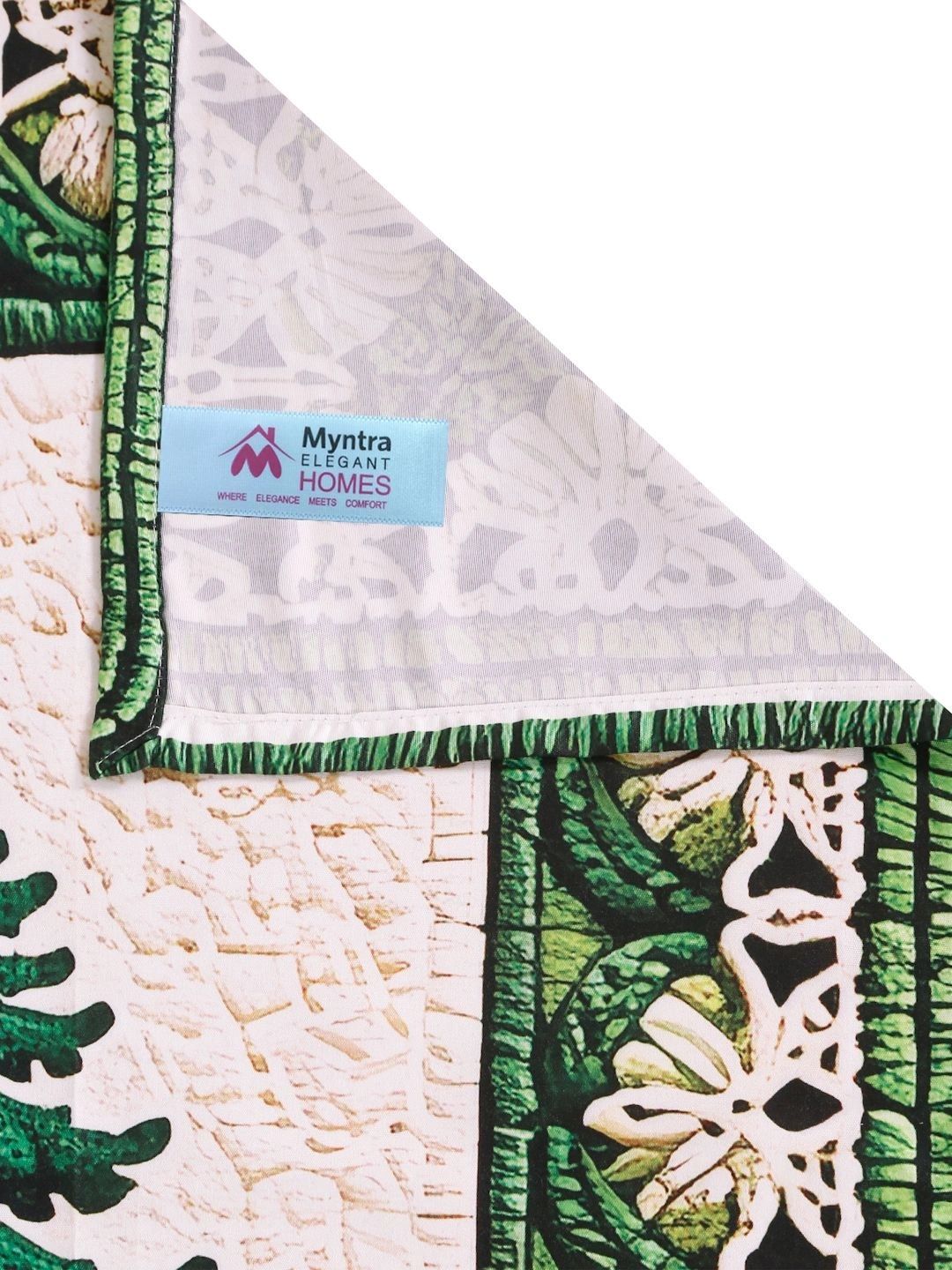 Myntra Elegant Homes Green & White Floral 400 TC Cadar Katil King dengan 2 Sarung Bantal