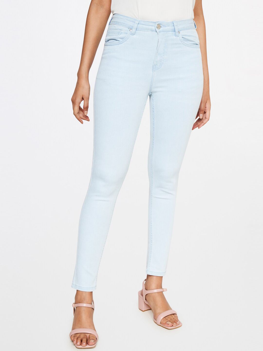 AND Women Skinny Fit Mid-Rise Jeans