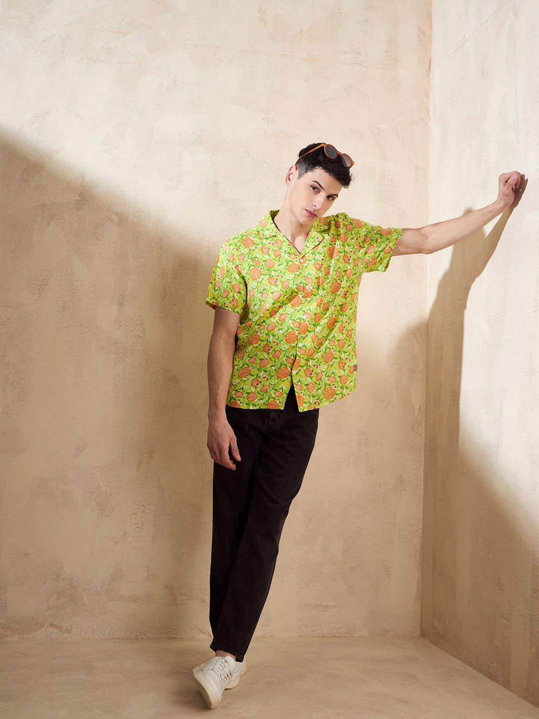DENNISON Block Printed Oversized Casual Shirt