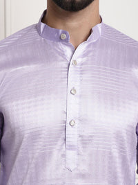 SOJANYA Lelaki Ungu Benang Kerja Jacquard Kurta