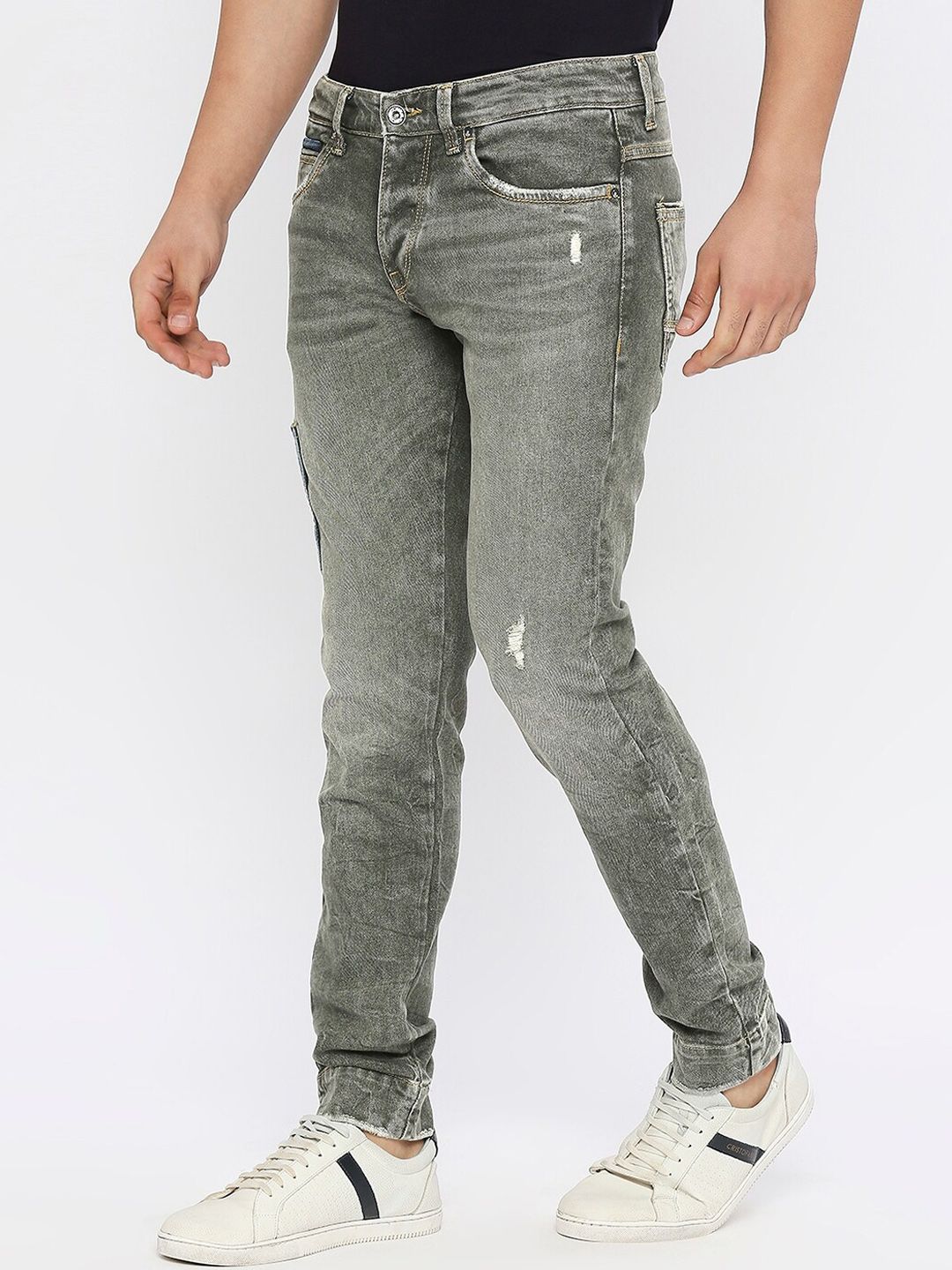 SPYKAR Men Relaxed Fit Low Distress Heavy Fade Stretchable Cotton Jeans