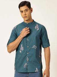 Thomas Scott Premium Slim Fit Floral Opaque Printed Cotton Casual Shirt