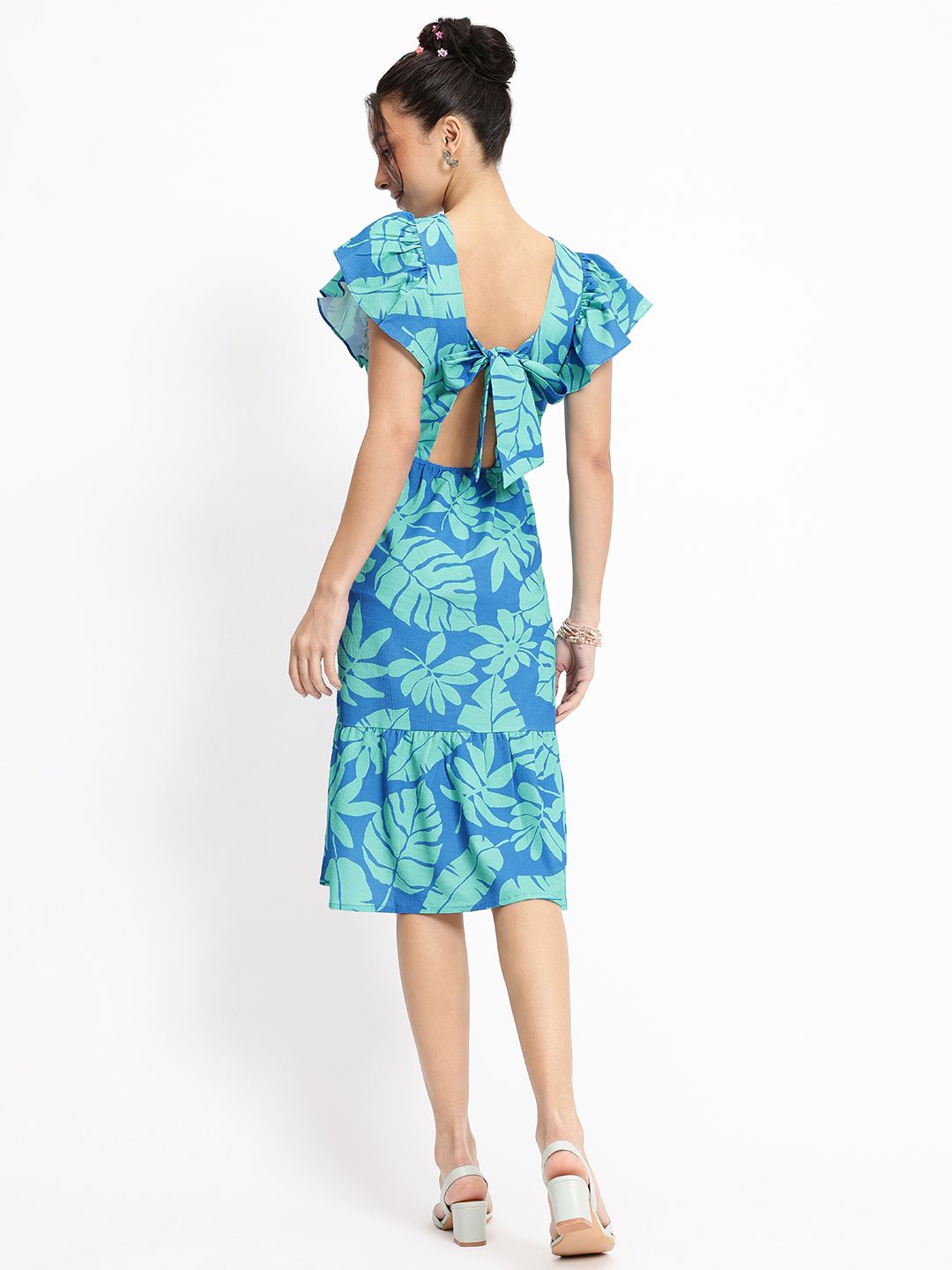 DressBerry Palm Party Ruffle Paradise A-Line Dress