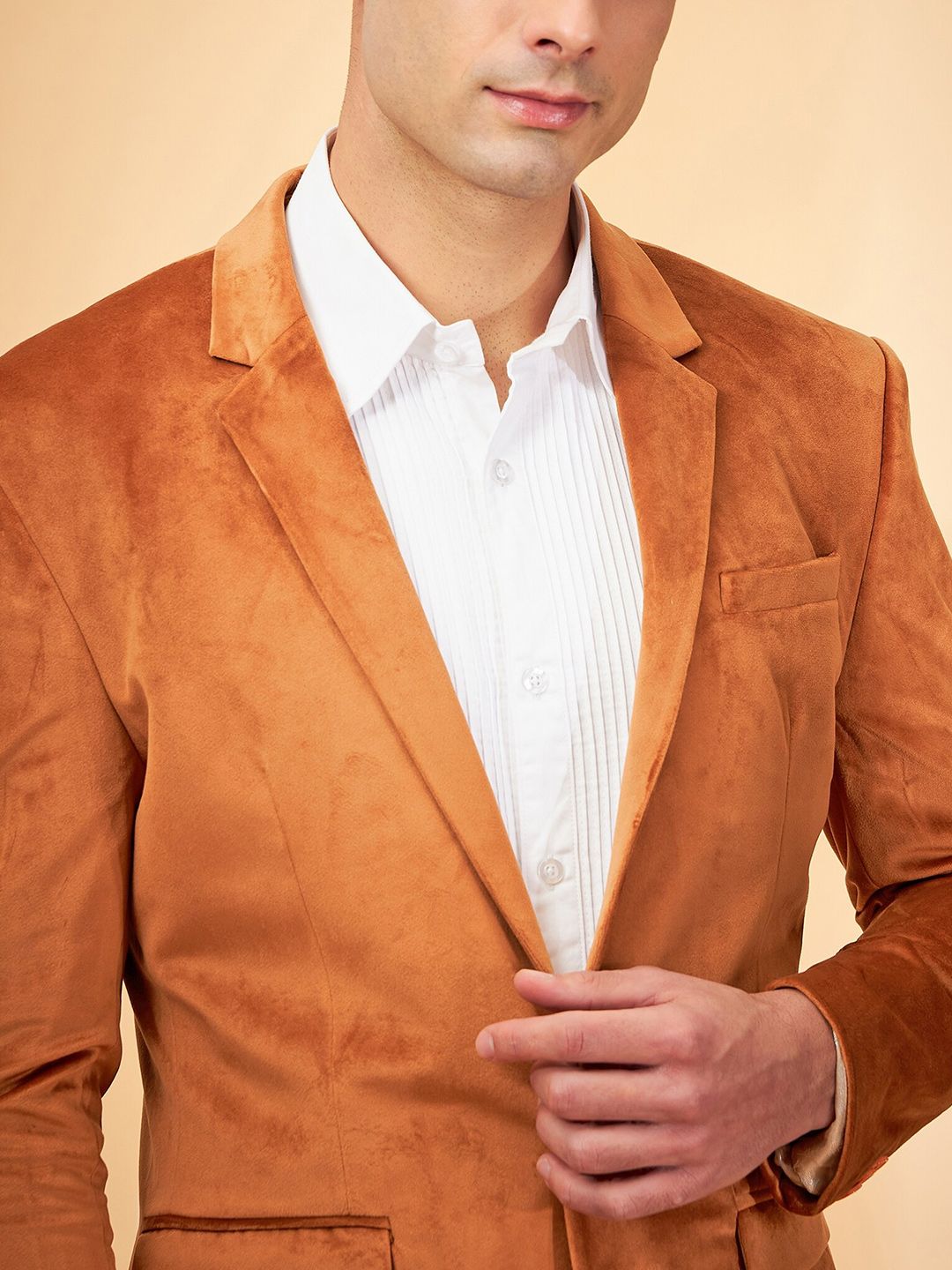 DENNISON Notch Lapel Collar Single-Breasted Blazer