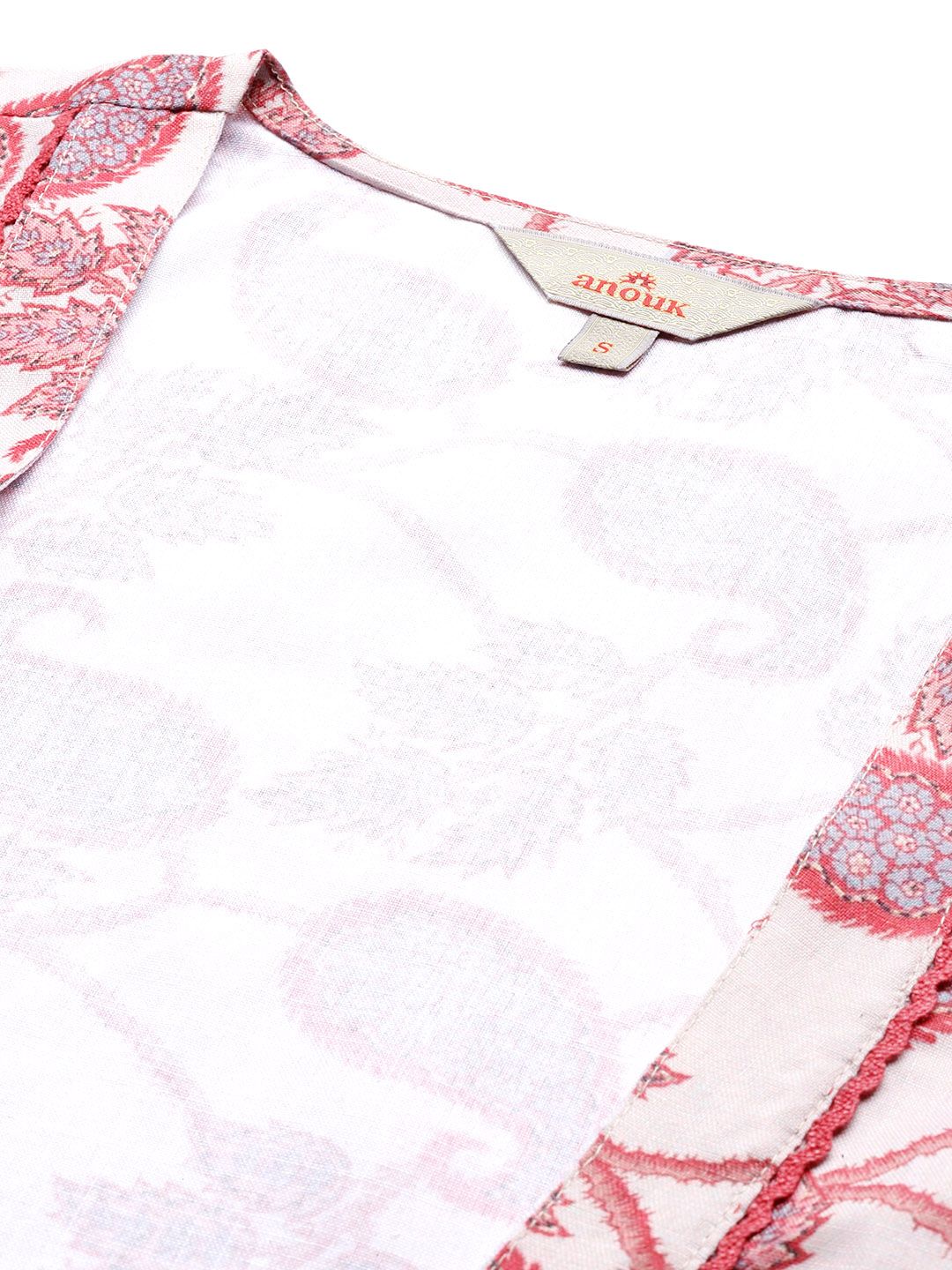 Anouk Ethnic Motifs Print Layered Kurta with Trousers & Top