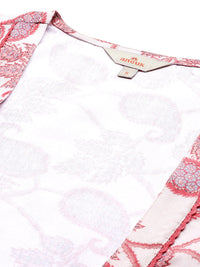 Anouk Ethnic Motifs Print Layered Kurta with Trousers & Top