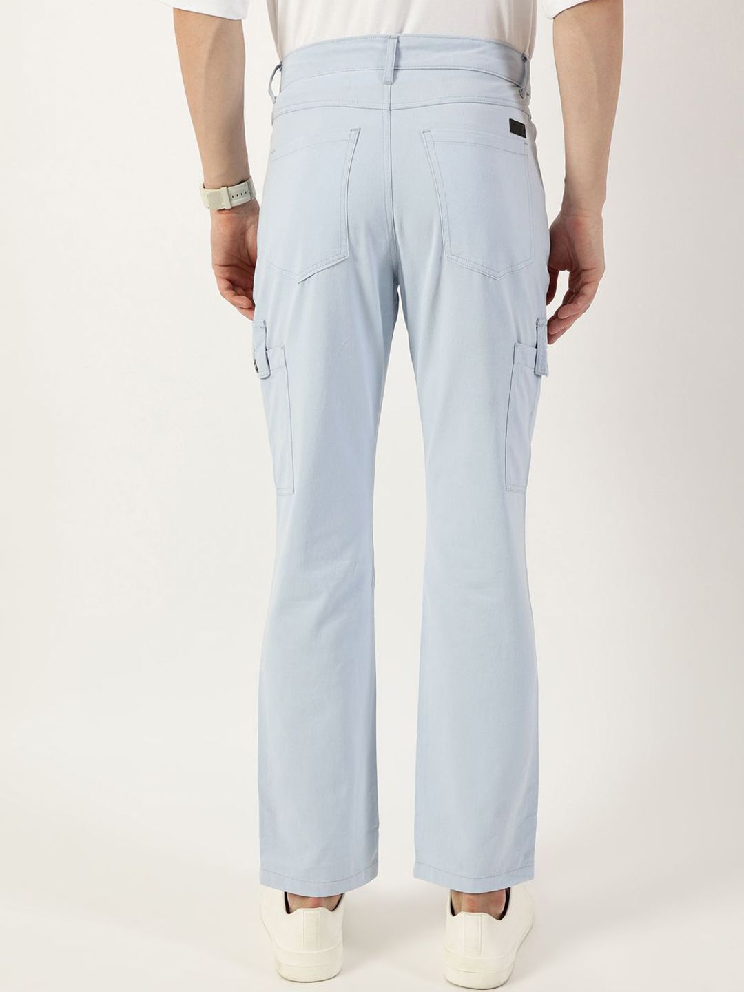 Thomas Scott Men Smart Slim Fit Easy Wash Cargos Trousers