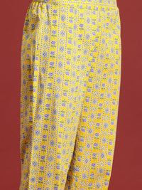 Anouk Floral Printed Regular Sequinned Pure Cotton Kurta With Trousers & Dupatta
