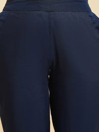 W Women Blue Straight Fit Trousers