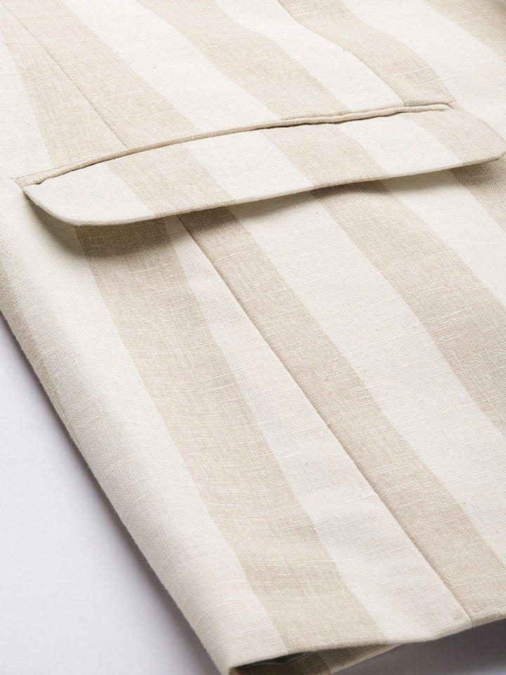 Mr Bowerbird Striped Peak Lapel Tailored Fit Casual Blazers