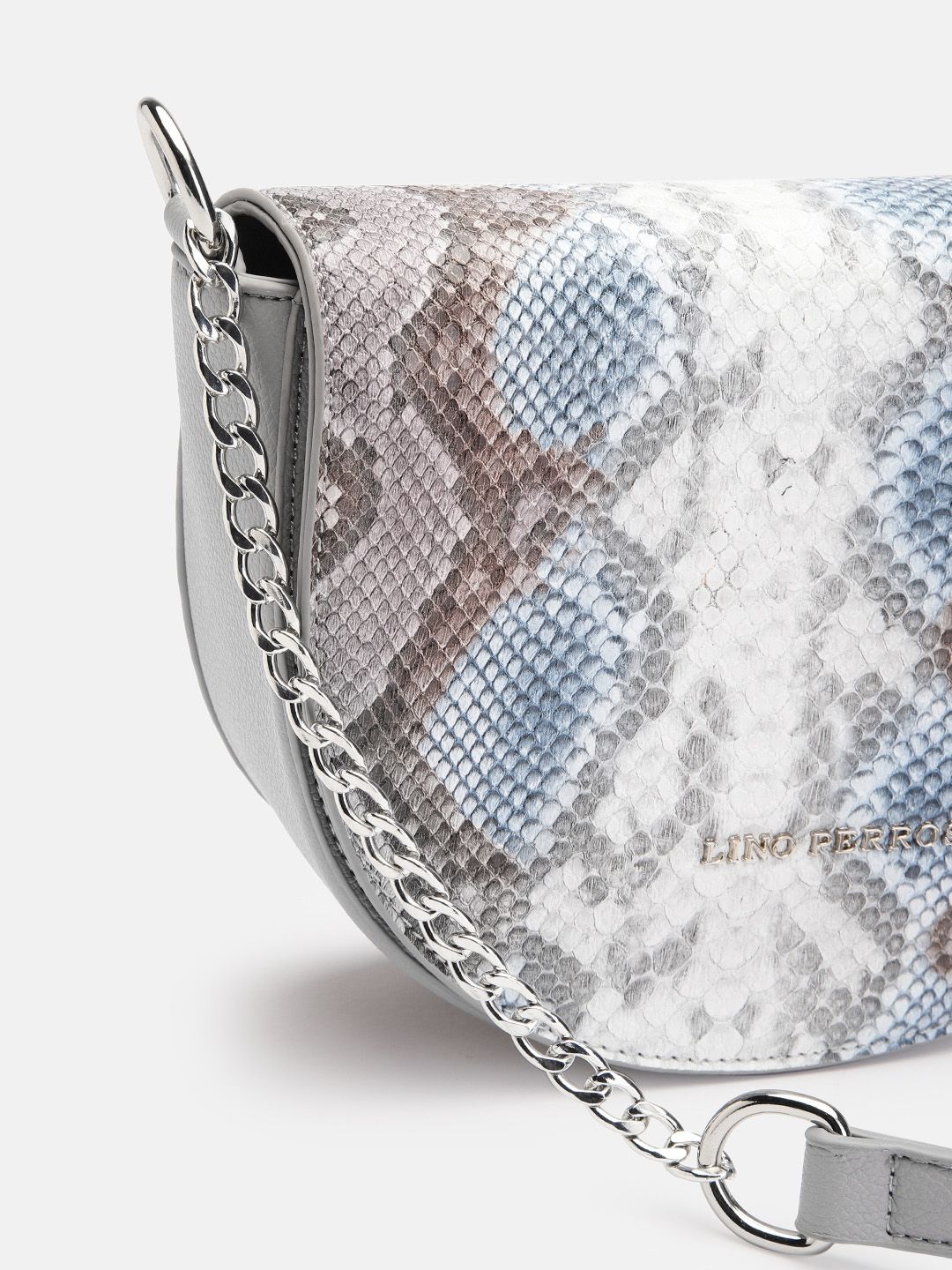 Lino Perros Snake Skin Textured Structured Shoulder Bag