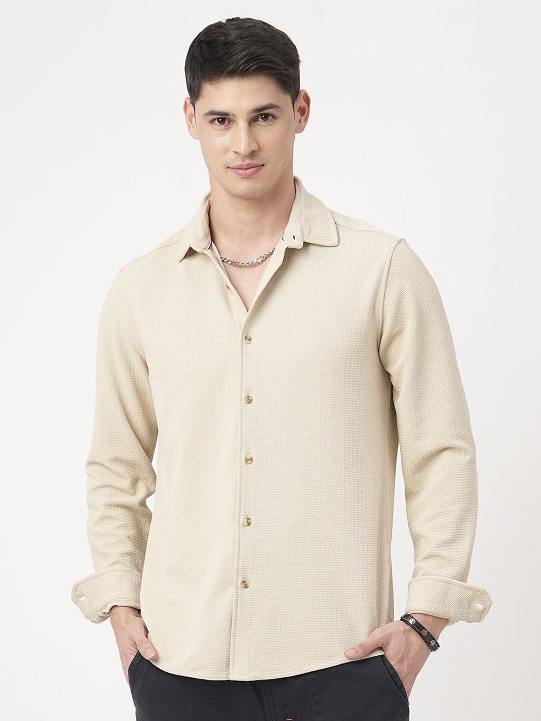 VASTRADO Men Classic Slim Fit Opaque Casual Shirt