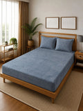 Moda Rapido X KLOTTHE Solid 300 TC Woolen King Bedsheet with 2 Pillow Covers-250X225 cm